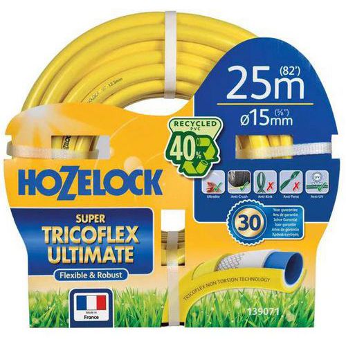 Super Tricoflex Ultimate watering kit, yellow, diameter 15 mm x 20 m - Hozelock