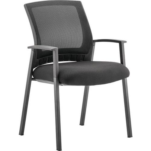 Reception/Breakout Chair - Black - Mesh Back With Arms - Dynamic