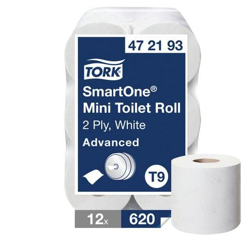 Tork SmartOne toilet paper roll w/ sheet-by-sheet dispensing