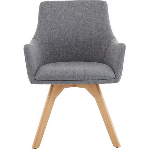 Modern Armchair - Grey Fabric & Wooden Legs - Reception & Break Rooms