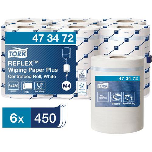 Tork Reflex Plus wipe roll with central unwinding