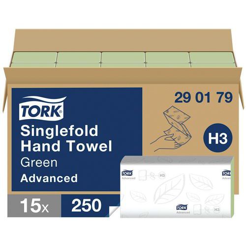 Green Tork Advanced H3 hand towels - Interlocked