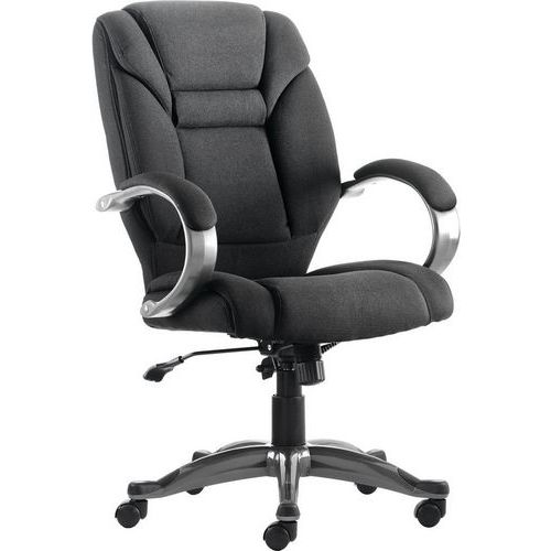 Fabric Executive Office Chair - Ergonomic & Adjustable - Padded Arms