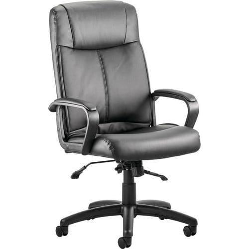 Black Executive Chair - Faux Leather - Ergonomic & Adjustable