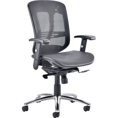 Black Executive Chair - High Mesh Back - Ergonomic Adjustable Arms