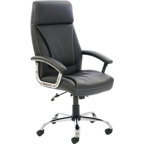 Executive Chair - Ergonomic High Back - Faux Leather - Wheeled Base