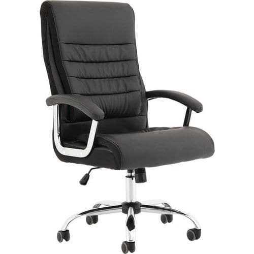 Black Executive Chair - PU & Faux Leather - High Back - Dallas