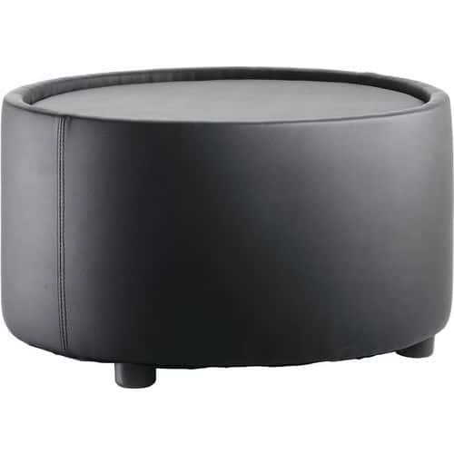 Round Reception Table Or Ottoman Stool/Pouffe - Black Fabric - Neo
