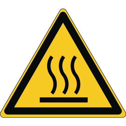 Triangular warning sign - Hot surface - Rigid