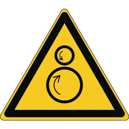 Triangular warning sign - Counter-rotating rollers - Rigid