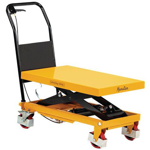 Mobile Scissor Lift Table - 300kg - Hydraulic - Manutan Expert