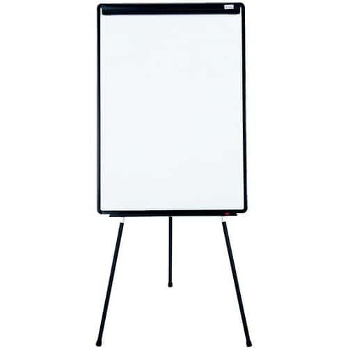 Dry Wipe Whiteboard & Flipchart Easel - Black Telescopic Leg - Manutan Expert