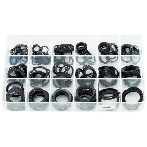 Case of steel circlips for shafts - 260-piece