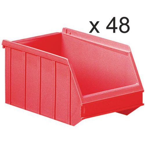 Stackable storage trays - Length 250 mm - 4 l - Set of 48