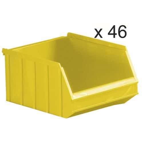 Stackable storage trays - Length 250 mm - 6 l - Set of 46