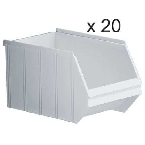 Stackable storage trays - Length 350 mm - 14 l - Set of 20