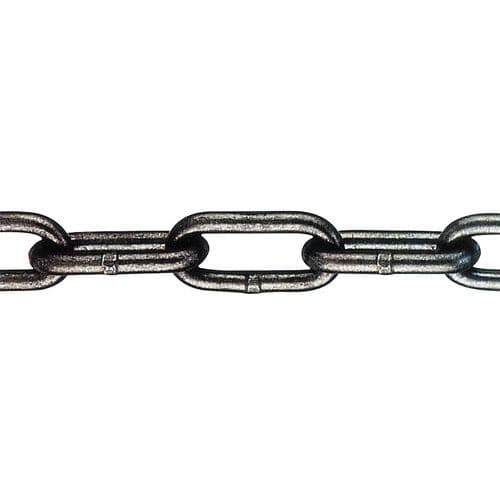 High-strength steel chain for securing items - Long links - Load capacity 10,000 to 32,000 kg
