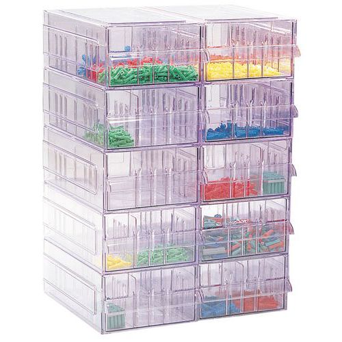 Crystal polystyrene drawer unit