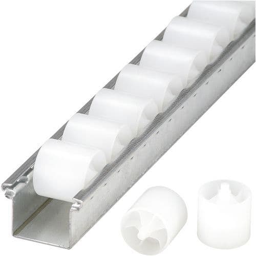 Plastic roller rails - Light load - Length 3000 mm - Bito