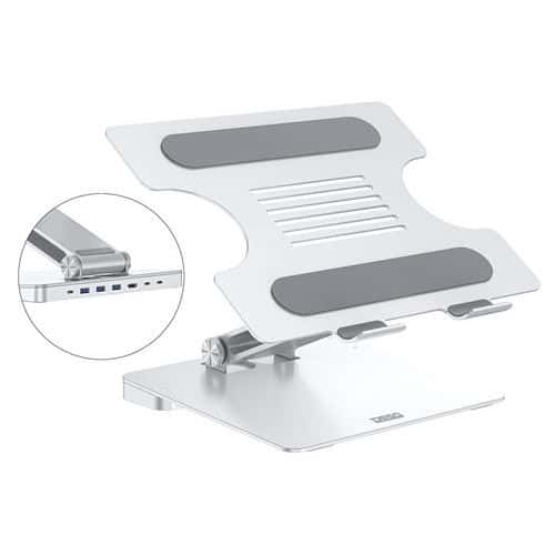 Aluminium adjustable stand for 17 computer + dock - DESQ