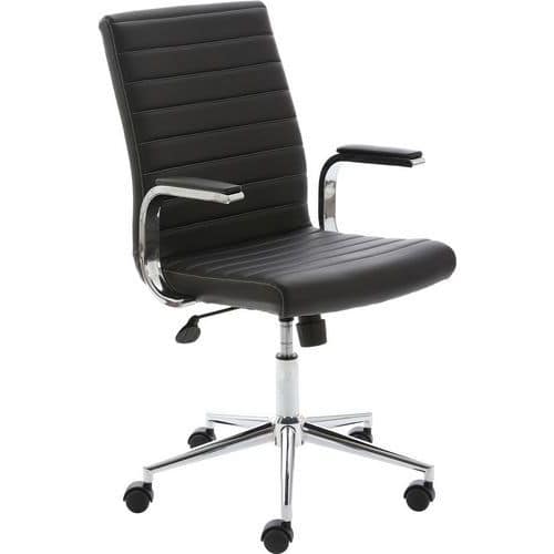 Executive Chair - Ergonomic High Back - Faux Leather - Boomerang Arms