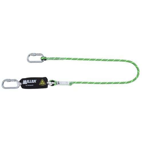 Edge single-leg lanyard with absorber rope, 2 m - 2 CS20 carabiners - Miller