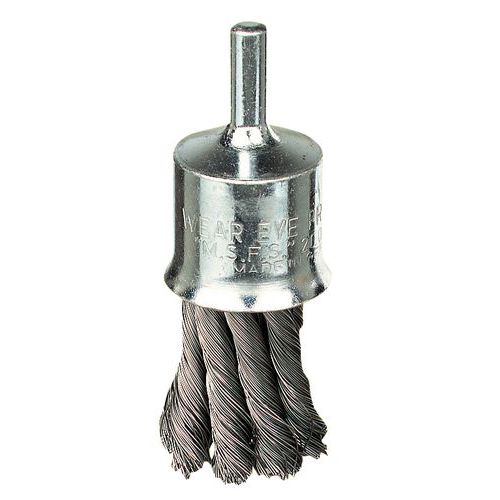 Knotted steel wire brush - End brush