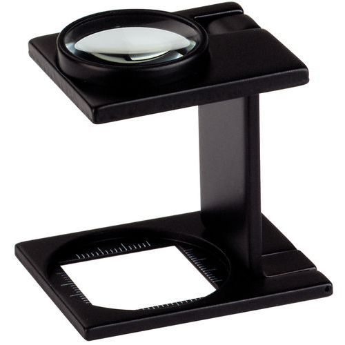 Large thread counter - Magnification 6x - Folding stand graduated in mm