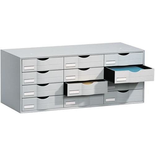 3-column drawer unit - Grey - Paperflow