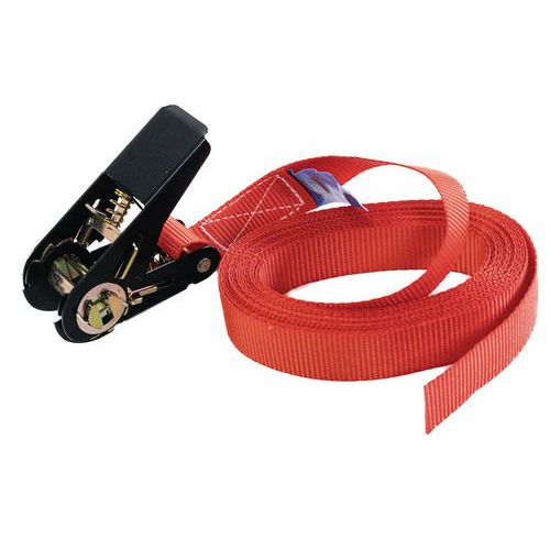 5m Tie Down Straps - Ratchet Buckles - 350kg Max Lashing - Manutan Expert