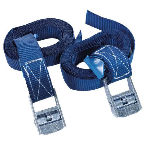 2.5m Tie Down Straps With Cam Buckle - 225kg Lashing - Manutan Expert