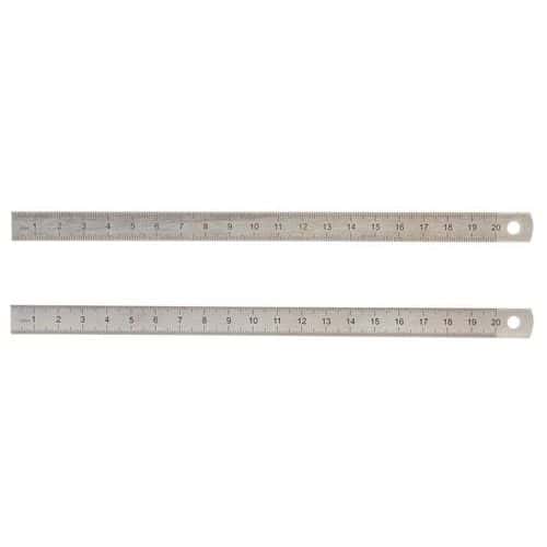 Semi-rigid stainless steel ruler - 2 faces