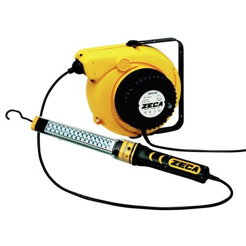 Cable reel with fluorescent 30-LED inspection light - 24 V