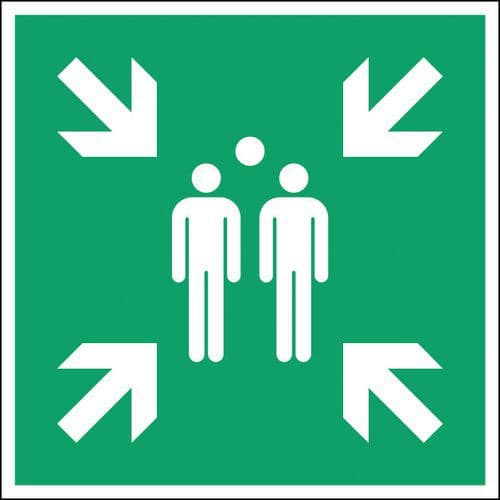 Square emergency and evacuation sign - Assembly point - Rigid