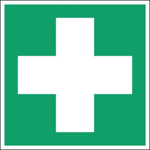 Square emergency and evacuation sign - First aid - Rigid