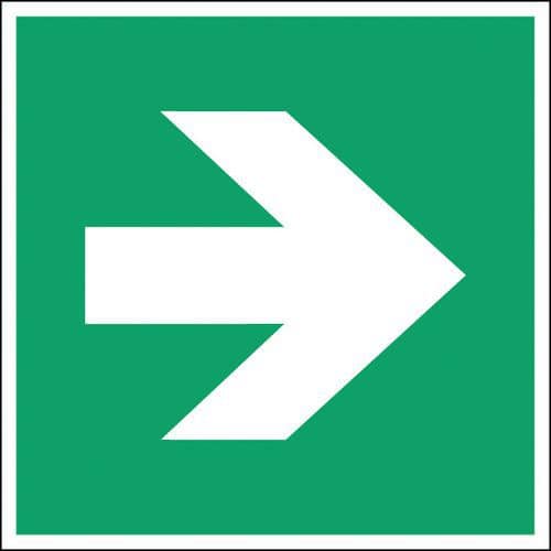 Evacuation sign - Right directional arrow - Rigid