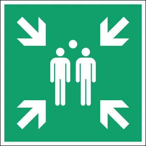 Evacuation sign - Evacuation assembly point - Rigid