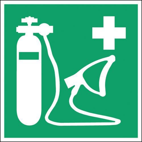 Emergency sign - Oxygen resuscitator - Rigid