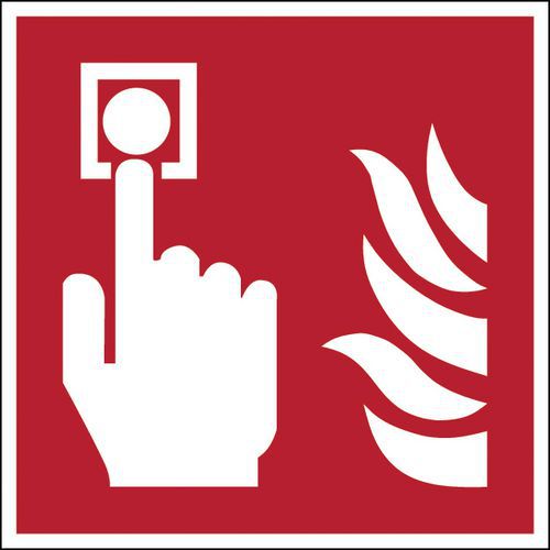 Square fire safety sign - Fire alarm call point - Rigid