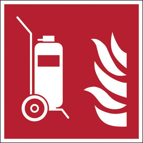 Fire safety sign - Wheeled fire extinguisher - Rigid