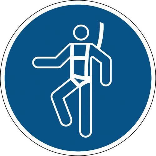 Mandatory sign - Safety harness must be worn - Rigid