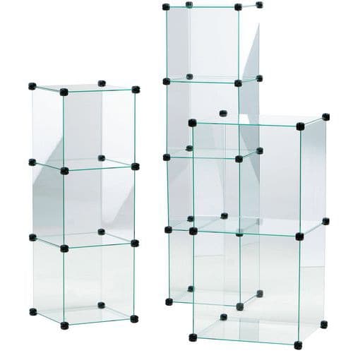Cube display case - 6 compartments