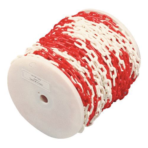 Plastic chain on coil - Red/White