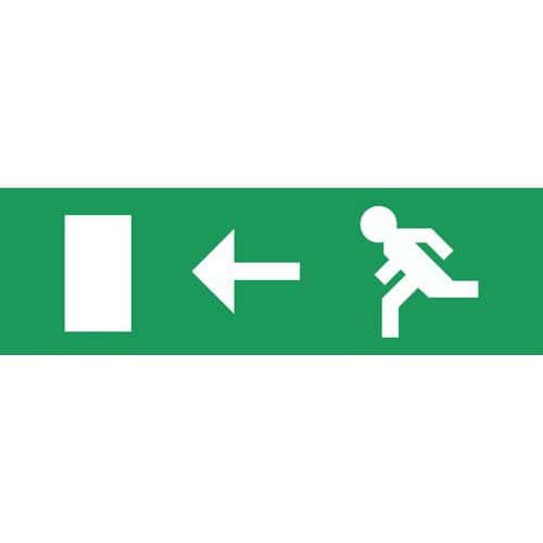 Arrow label for emergency lighting units