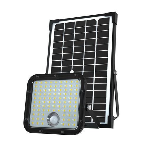 LED solar floodlight with motion detector and panel