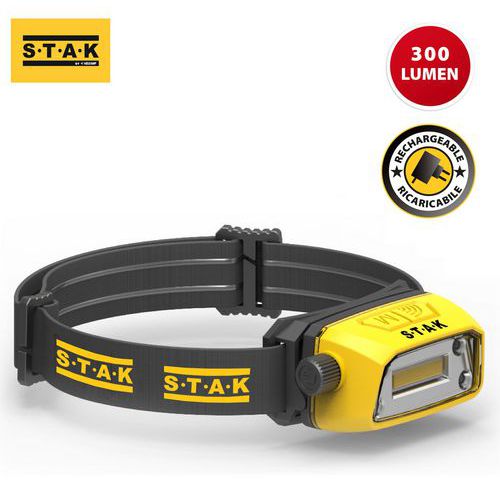 Rechargeable LED head torch with motion sensor - Stak