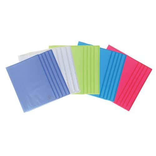 Clear polypropylene Chromaline A4 display book, 40 views - Assorted colours - Pack of 20