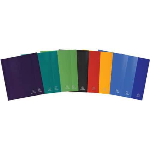 Soft opaque polypropylene display book, 100 pockets - Assorted colours - Pack of 12