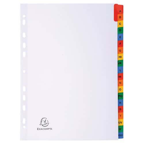 Exacompta alphabetical dividers - White card 160 g - A4