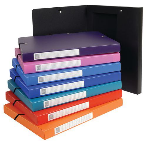 Exabox opaque polypropylene box file - Assorted - Set of 8